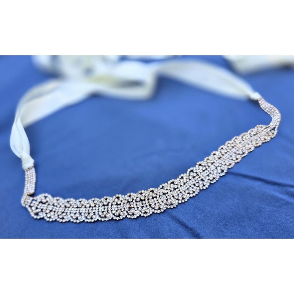 Bridal Rhinestone Crystal Sash Belt Silver Wedding Prom Sash Ivory Ribbon Ties